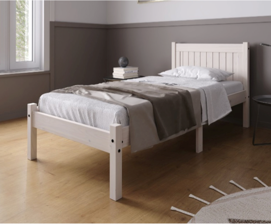 Rio Single Bed - White Washed