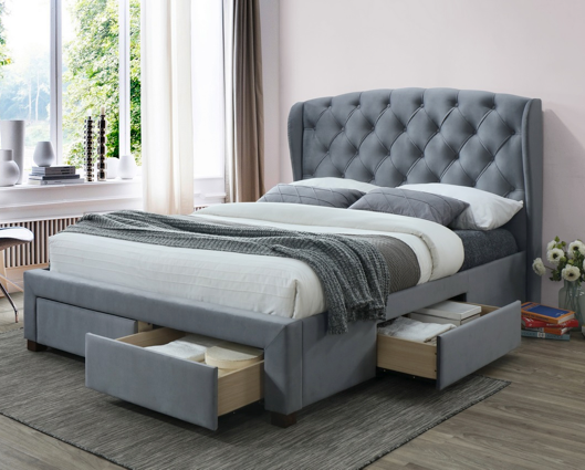 Hope Storage King Bed - Grey