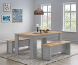 Lisbon Dining Table 150cm with 2 Benches Set