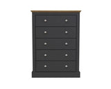 Devon 5 Drawer Chest Charcoal