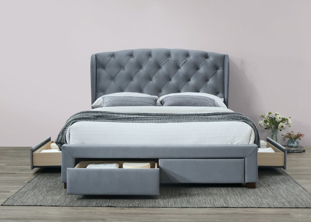 Hope Double Bed - Grey