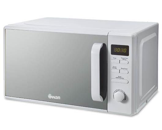 Swan 20L 800W Microwave Digital White