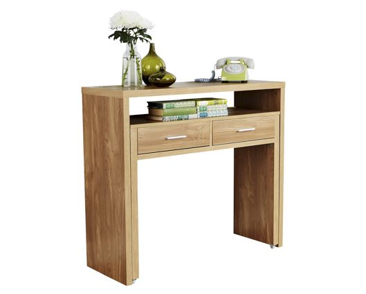 Regis extending console desk oak