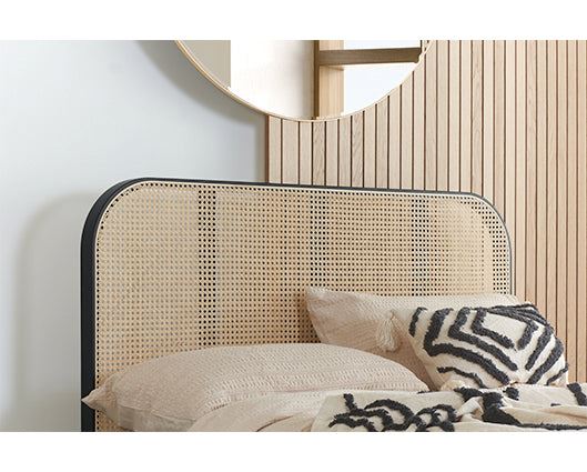 Margot King Rattan Bed - Black