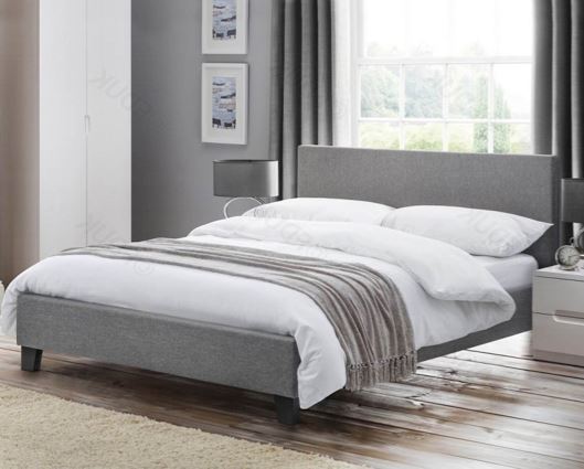 Rialto King Bed - Light Grey Linen