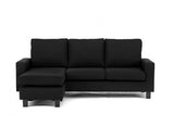 Capri Left Facing Corner Sofa -  Black