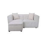 Milo 2 Seater Sofa With Footstool- White