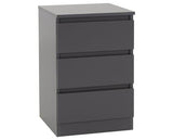 MALVERN 3 DOOR WARDROBE BEDROOM SET - GREY