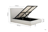 Lanis Double Ottoman Bed - Cream