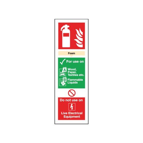 Safety Sign Fire Extinguisher Foam 300x100mm Self-Adhesive F202&#47;S