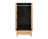 Croxley 2 Door 1 Drawer Rattan Wardrobe