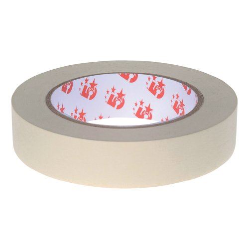 5 Star Office Masking Tape Crepe Paper 25mmx50m (Pack of 6)