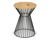JERSEY ROUND WIRE LAMP TABLE - EURO OAK