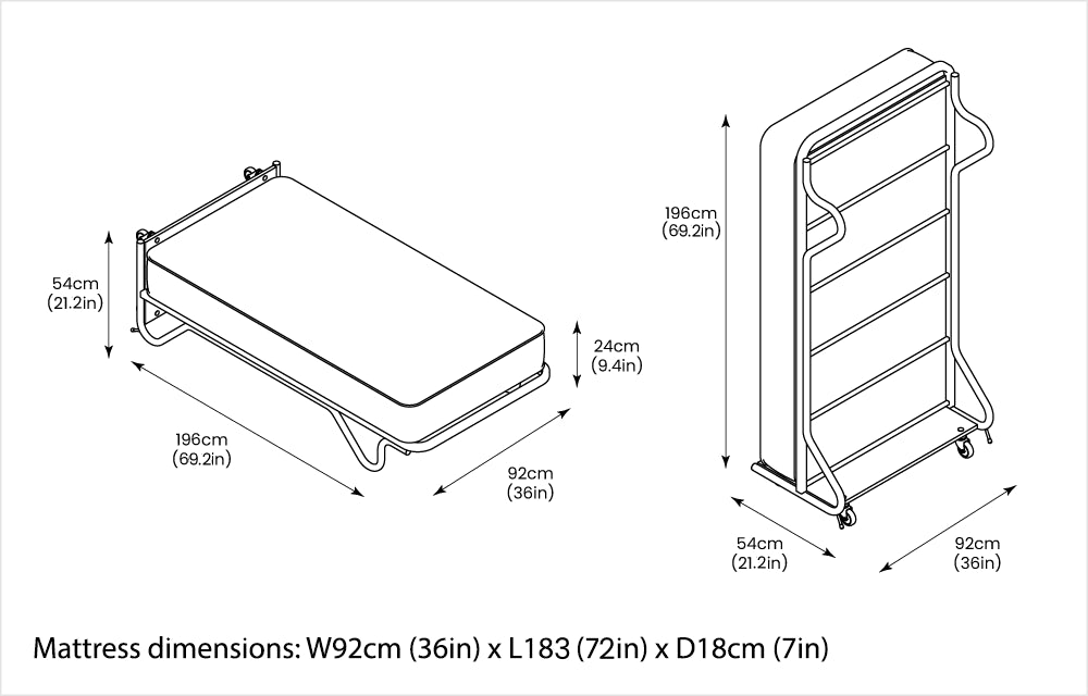 Jay-Be® Pocket Mattresses - for Contract Upright Hotel Bed - Single