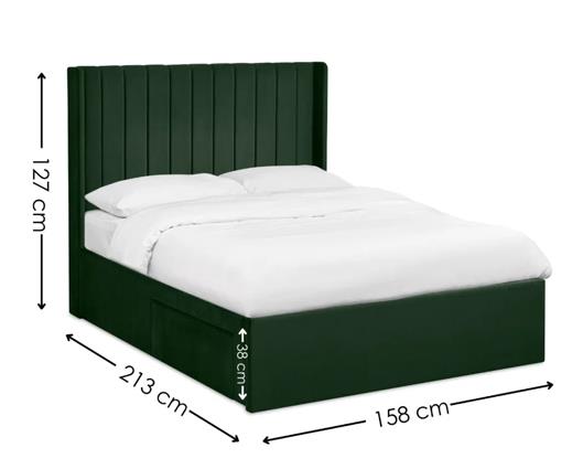 Leila Dual Storage Door Bed Bottle Green - King