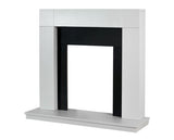Adam Malmo Fireplace in Pure White & Black/Pure White, 39 Inch
