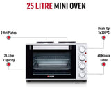 Haden 25L Tabletop Mini Oven with Double Hob