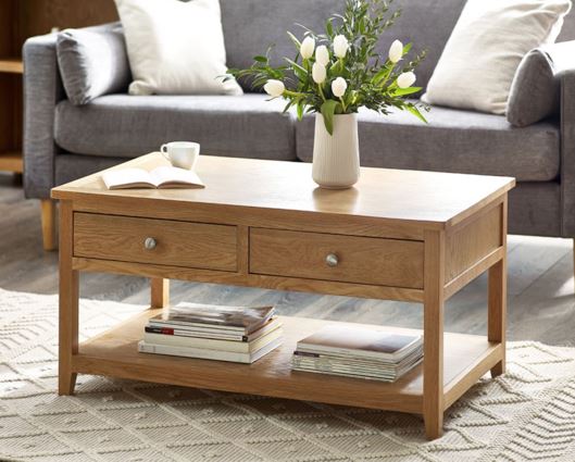 MALLORY COFFEE TABLE WITH 2 DRAWERS FSC MIX 70% (INT-COC-002320)