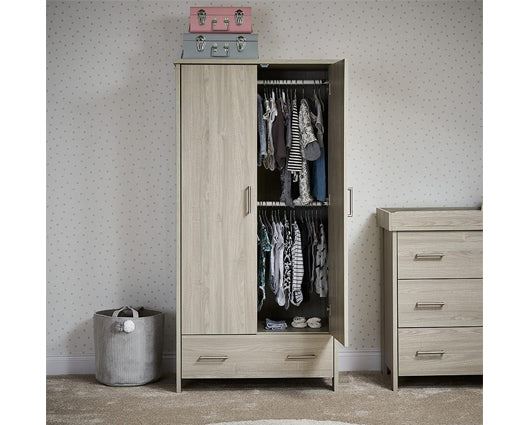 Nika Double Wardrobe - Grey Wash