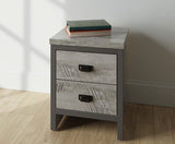 Boston 2 Drawer Bedside Table Grey
