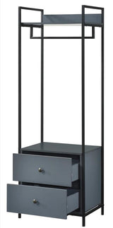 Alva Open Wardrobe 2 Drawers - Dark Grey