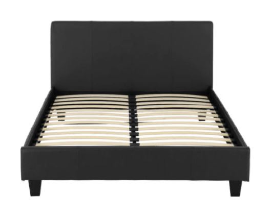 Prado Double Bed - Black Faux Leather