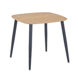 Aspen square dining table, light oak effect top with black tapered legs