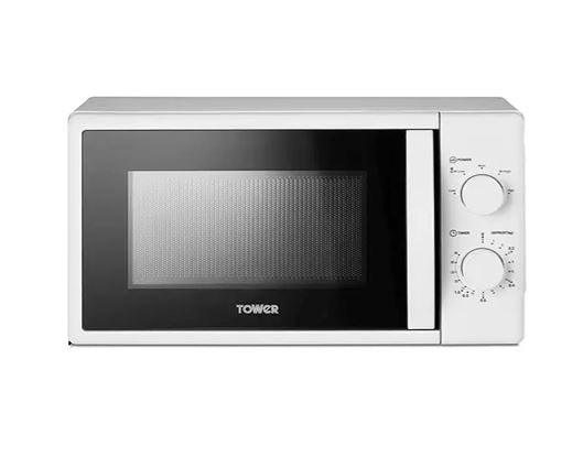 Tower Manual 700W 20L Microwave White with Free Precision 4 Piece Gadget Set