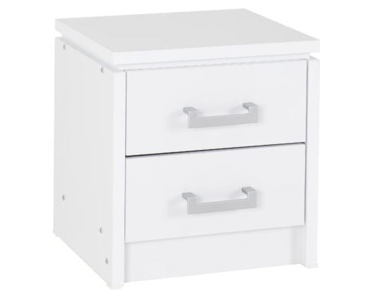 Charles 2 Drawer Bedside Chest - White