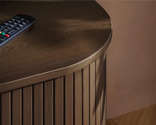 Axel Fluted TV Unit - Walnut