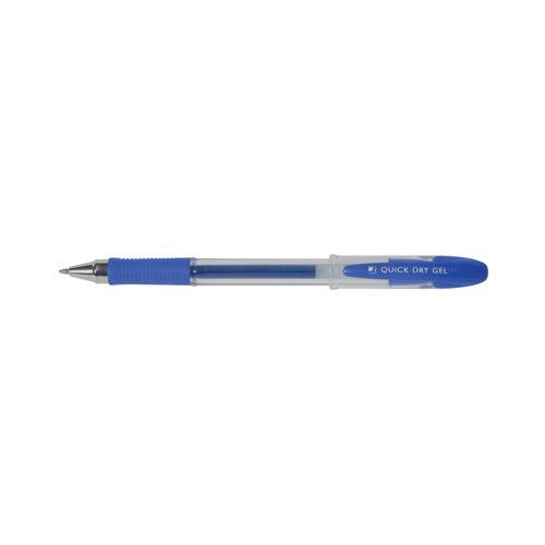 Q-Connect Quick Dry Gel Pen Medium Blue (Pack of 12) KF00679