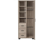 OLIVER 1 DOOR 3 DRAWER OPEN SHELF WARDROBE - LIGHT OAK EFFECT