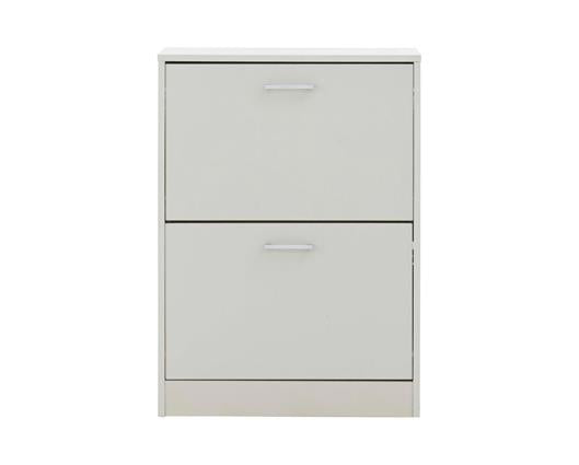 Stirling two tier shoe cabinet grey