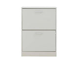 Stirling two tier shoe cabinet grey