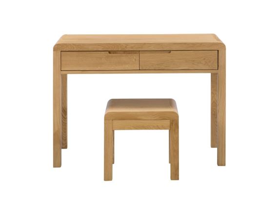 CURVE 2 DRAWER DRESSING TABLE & STOOL ASS