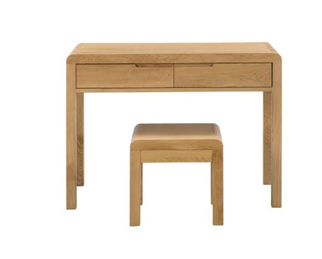 CURVE 2 DRAWER DRESSING TABLE & STOOL ASS