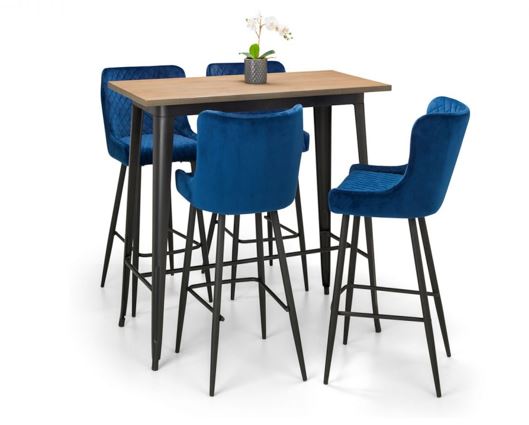 LUXE VELVET BAR STOOL - BLUE