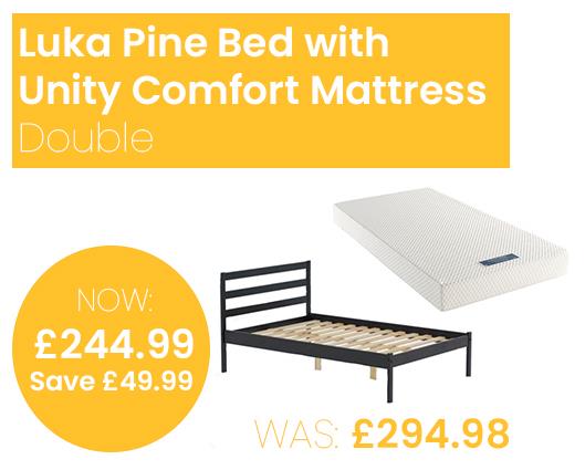 Luka Bed with Unity Comfort Mattress - Double