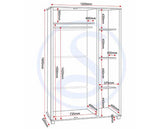 OLIVER 3 DOOR WARDROBE - LIGHT OAK EFFECT