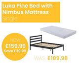 Luka Bed with SleepSoul Nimbus mattress - Single