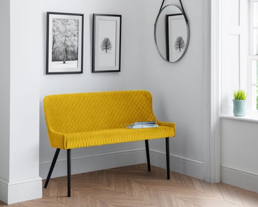 LUXE HIGH BACK BENCH - MUSTARD