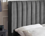 Clara Side Lift Ottoman TV Bed Dark Grey - Super King