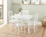 Cottesmore Dining Set with 4x Upton Chairs White