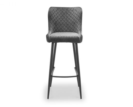 LUXE VELVET BAR STOOL - GREY