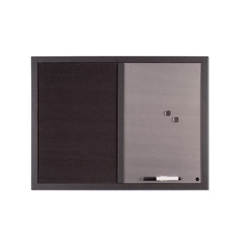 Bi-Office Black Shadow Fabric Silver Finish Board Black Frame 90x60cm MX07232169