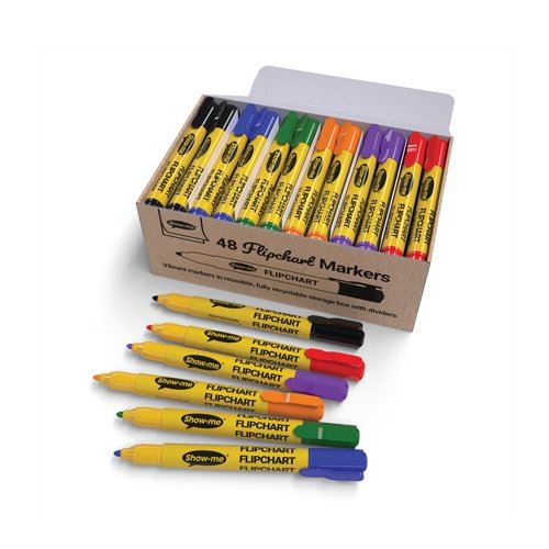 Show-me Flipchart Markers Assorted (Pack of 48) FCM48A