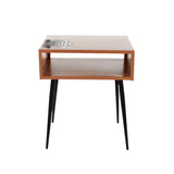Galaxy metal bedside table, copper with black legs