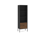 Opus 2 Drawer Bookcase- Walnut & Black
