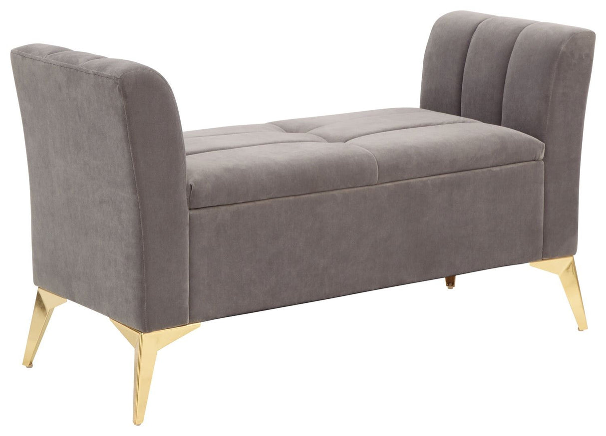 Pettine ottoman storage bench grey