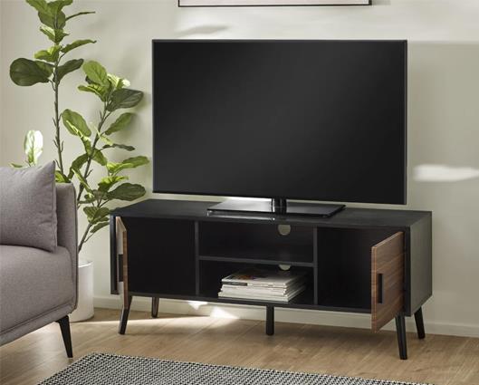 Trent Large TV Stand Up to 55" Walnut & Black